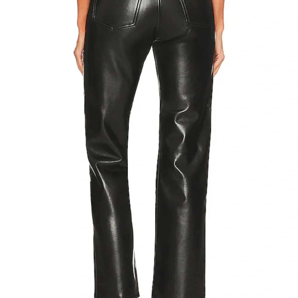 AGOLDE Recycled Leather 90s Pinch Waist High Rise Straight Pants Detox | size 28 - Picture 9 of 10